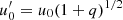 $ u_0^\prime=u_0(1+q)^{1/2} $