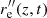 $ r^{\prime\prime}_{{\rm e}}(z,t) $