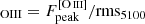 $ _{\mathrm{OIII}}=F^{[\mathrm{O}\,{\textsc{iii}}]}_{\mathrm{peak}}/\mathrm{rms}_{5100} $