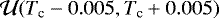 $\mathcal{U}(T_{\textrm{c}}-0.005,T_{\textrm{c}}&#x002B;0.005)$