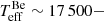 $ T_{\mathrm{eff}}^{\mathrm{Be}}\sim{17\,500}{-} $