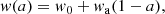 $$ \begin{aligned} {w}(a)={w}_0+{w}_{\rm a}(1-a), \end{aligned} $$
