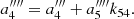 $$ \begin{aligned}&a^{\prime \prime \prime \prime }_{4}=a^{\prime \prime \prime }_{4}+a^{\prime \prime \prime \prime }_{5}k_{54}. \end{aligned} $$