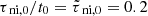 $ {\tau_{\text{ ni},0}}/t_0 = {\tilde{\tau}_{\text{ ni},0}}=0.2 $