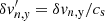 $ \delta {\it v}^\prime_{n,{\it y}} = \delta {\it v}_{n,{\rm y}}/c_{\rm s} $