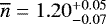 $\overline{n} =1.20_{-0.07}^{&#x002B;0.05}$