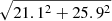 $ \sqrt{21.1^2+25.9^2} $