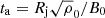 $ t_{\mathrm{a}} = R_{\mathrm{j}}\sqrt\rho_{\mathrm{0}}/B_{\mathrm{0}} $