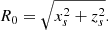 $$ \begin{aligned} R_0 = \sqrt{x_s^2 + z_s^2}. \end{aligned} $$