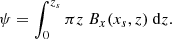 $$ \begin{aligned} \psi = \int _{0}^{z_{s}}\pi z\ B_{x}(x_s,z)\ \mathrm{d}z. \end{aligned} $$