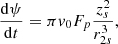 $$ \begin{aligned} \frac{\mathrm{d} \psi }{\mathrm{d}t} = \pi { v}_0 F_p \frac{z_s^2}{r_{2s}^3}, \end{aligned} $$