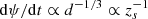 $ {\rm d}\psi/{\rm d}t \propto d^{-1/3} \propto z_s^{-1} $