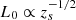 $ L_0\propto z_s^{-1/2} $