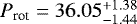 $P_{\textrm{rot}}=36.05^{&#x002B;1.38}_{-1.44}$