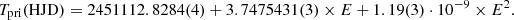 $$ \begin{aligned} T_{\rm pri} (\mathrm{HJD}) = 2451112.8284(4) + 3.7475431(3) \times E + 1.19(3)\cdot 10^{-9} \times E^2 . \end{aligned} $$