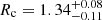 $ R_{\mathrm{c}}=1.34^{+0.08}_{-0.11} $