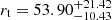 $ r_{\mathrm{t}}=53.90^{+21.42}_{-10.43} $
