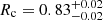 $ R_{\mathrm{c}}=0.83^{+0.02}_{-0.02} $