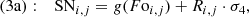 $$ \begin{aligned} (3\mathrm{a}):\quad \mathrm{SN}_{i,j} = { g}(F\mathrm{o}_{i,j}) + R_{i,j}\cdot \sigma _{\mathrm{4}}, \end{aligned} $$