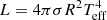 $ L=4\pi \sigma R^2T_{\rm eff}^4 $