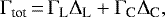 \begin{equation*}{\Gamma_{\text{tot}}\,{=}\,\Gamma_{\text{L}}\Delta_{\text{L}} &#x002B; \Gamma_{\text{C}}\Delta_{\text{C}}},\end{equation*}
