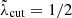 $ \tilde{\lambda}_{\mathrm{cut}}=1/2 $