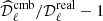 $ \widehat{\mathcal{D}}^{\mathrm{cmb}}_\ell / \mathcal{D}^{\mathrm{real}}_\ell -1 $