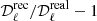 $ \mathcal{D}^{\rm rec}_\ell / \mathcal{D}^{\rm real}_\ell -1 $