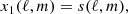 $$ \begin{aligned} x_1(\ell ,m) = s(\ell ,m), \end{aligned} $$