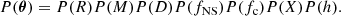 $$ \begin{aligned} P(\boldsymbol{\theta }) = P(R) P(M) P(D) P(f_{\rm NS}) P(f_{\rm c}) P(X) P(h). \end{aligned} $$