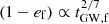 $ (1-e_{\mathrm{f}})\propto t_{\mathrm{GW,f}}^{2/7} $