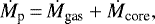 \begin{equation*} \dot{M}_{\textrm{p}}\,{=}\,\dot{M}_{\textrm{gas}}&#x002B;\dot{M}_{\textrm{core}}, \end{equation*}