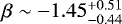$\beta\sim-1.45_{-0.44}^{&#x002B;0.51}$