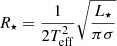 $$ \begin{aligned} R_\star = \frac{1}{2T_{\rm eff}^2} \sqrt{\frac{L_\star }{\pi \sigma }} \end{aligned} $$
