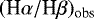$(\textrm{H}\alpha/\textrm{H}\beta)_{\textrm{obs}}$