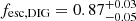 $ f_{\mathrm{esc,DIG}} = 0.87_{-0.05}^{+0.03} $
