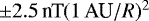 ${\pm} 2.5\,\text{nT} (1\,\textrm{AU}/R)^2$
