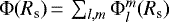 $\Phi(R_{\textrm{s}})\,{=}\,\sum_{l,m}\Phi_{l}^{m}(R_{\textrm{s}})$