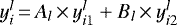 $ y^l_{i}\,{=}\,A_l\,{\times}\,y^l_{i1}&#x002B;B_l\,{\times}\,y^l_{i2}$