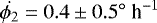 $\dot{\phi_2}=0.4\pm0.5^{\circ}\ \textrm{h}^{-1}$