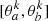 $ [\theta_a^k, \theta_b^k] $