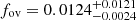 $ f_{\mathrm{ov}} = 0.0124_{-0.0024}^{+0.0121} $