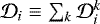 $\mathcal{D}_i \equiv \sum_k \mathcal{D}_i^k$
