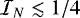 $\mathcal{I}_N \lesssim 1/4$