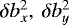 $\delta b_x^2,~\delta b_y^2$
