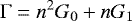 \begin{equation*}\Gamma=n^2 G_0 &#x002B; n G_1 \end{equation*}