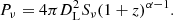 $$ \begin{aligned} P_{\nu }=4 \pi D_{\rm L}^{2}S_{\nu }(1+z)^{{\alpha -1}}. \end{aligned} $$