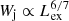 $ W_{\mathrm{j}}\propto L_{\mathrm{ex}}^{6/7} $