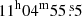 $ 11^{\mathrm{h}}04^{\mathrm{m}}55 {{\overset{\text{ s}}{.}}}5 $