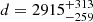 $ d=2915^{+313}_{-259} $